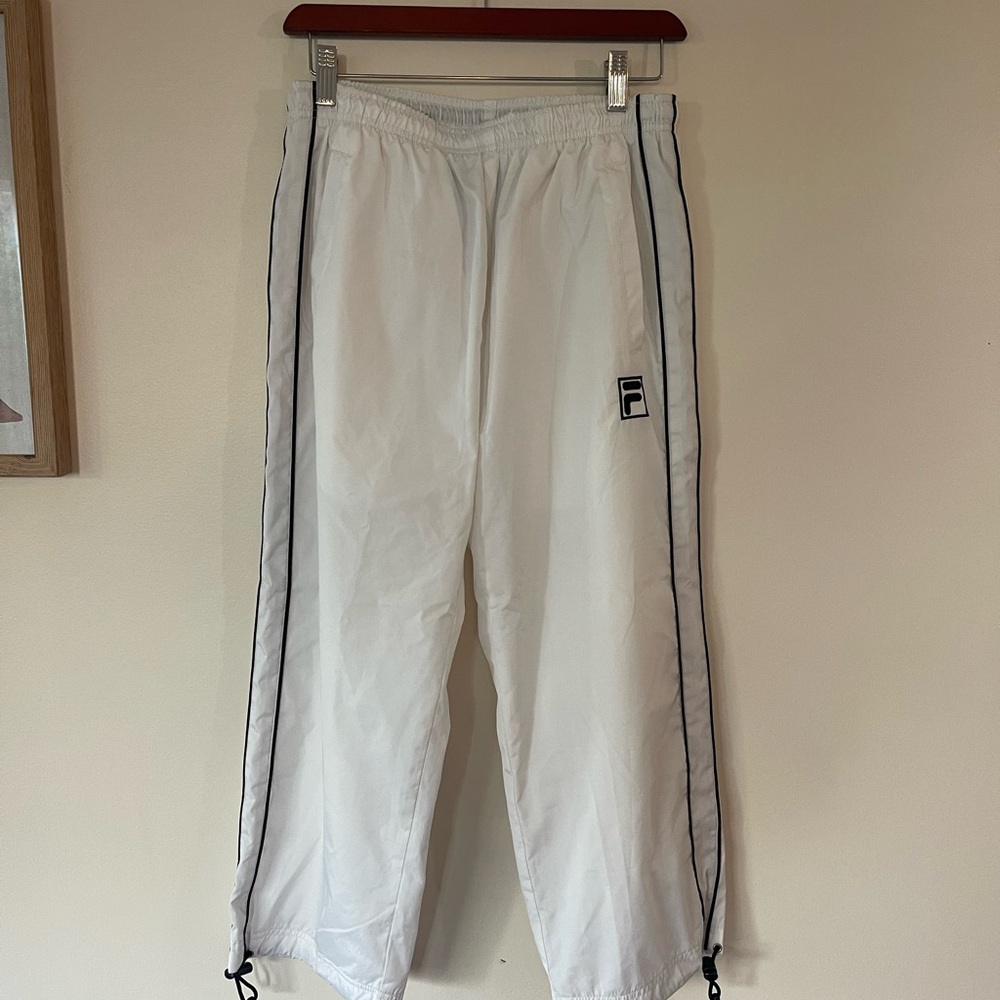 Fila White Capri Pants with Black Accents